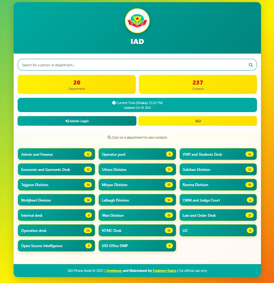 IAD Phone Book System